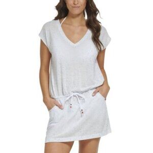 Tommy Hilfiger Women's Blue Speckled Swim Dress Cover-Up Size L/XL